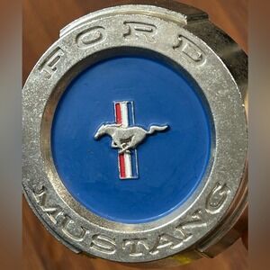Ford Mustang Chrome Metal Logo Emblem Wall Mount Gas Cap Tire Hub Man Cave 4"